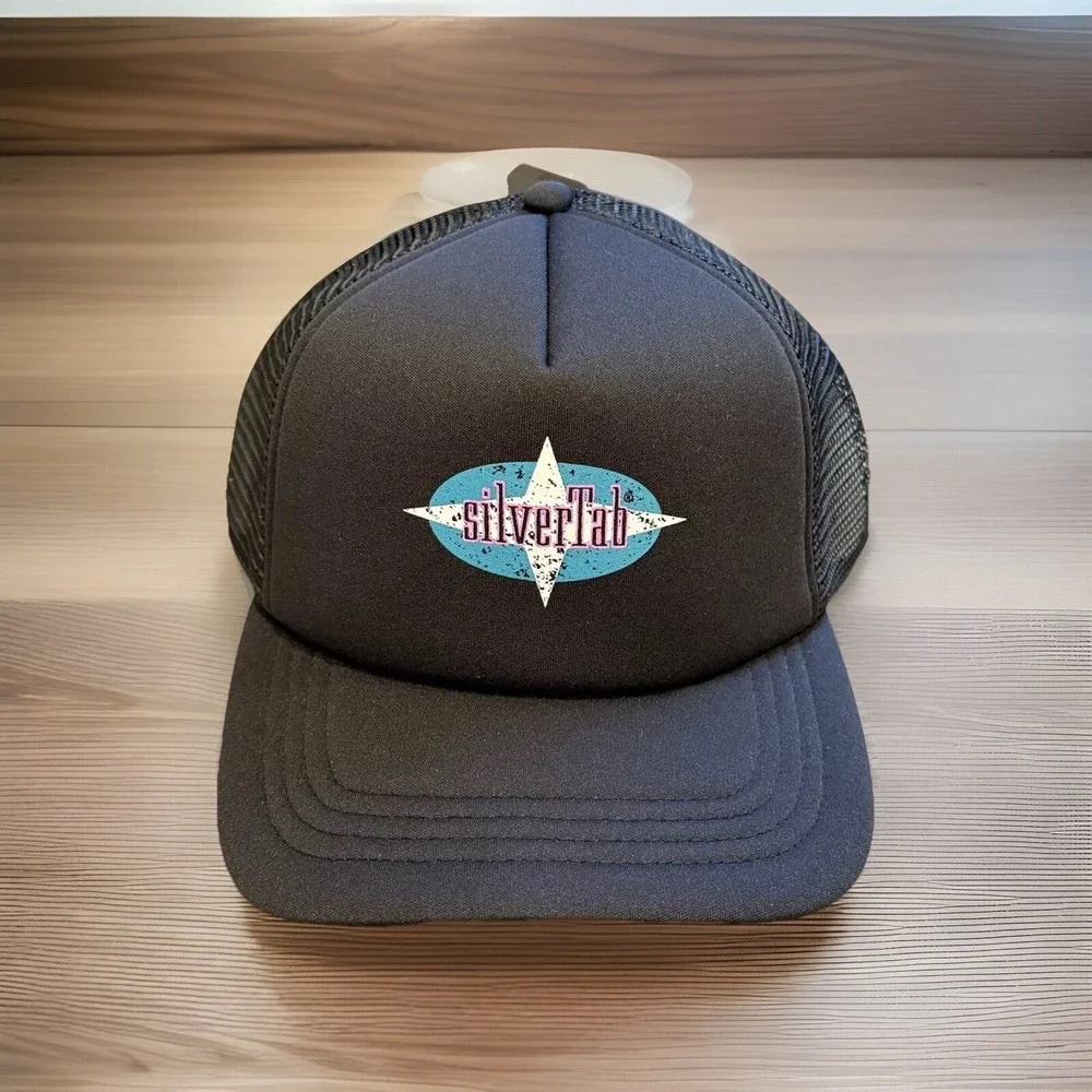 Levi's Silver Tab Hat Retro Logo Snapback Trucker Cap Black Foam Mesh One Sz NEW
